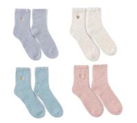 4 Pairs Fluffy Socks, Winter Soft Sleeping Socks, Thermal Bed Socks for Girls, Women