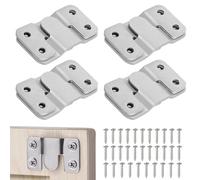 4 Pairs Flush Concealed Mount Bracket, Large Heavy Duty Interlocking Hang Buckle Headboard Fixings Wall Mounted Headboards Brackets for Photos, Mirror Fixings 54MM