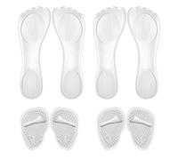 4 Pairs Gel Shoe Inserts for High Heels, 2 Styles Adhesive Women High Heel Cushion Insoles Pads Reusable Party Feet Gel Cushions for Pain Relief, for Highheels Sandals Boots
