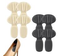 4 Pairs Heel Grips for Ladies Shoes, Heel Cushion, Soft Anti Slip Heel Pad, Comfortable Fit & Firm Self-Adhesive, Heal Protectors for Shoes Women (Black, Beige)