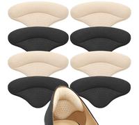 4 Pairs Heel Pads Heel Grips Liner for Loose Shoes, Heel Cushion Pads Heel Inserts for Shoe Too Big Men Women- Ultra Soothing Heel Protectors for Heel Pain, Heel Slipping, Blisters, Friction