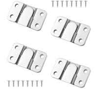 4 Pairs Interlocking Flush Mount Bracket Stainless Steel Headboard Wall Mounting Brackets 56 x 30mm Interlocking Heavy Duty Picture Hanging Hooks Furniture Connector