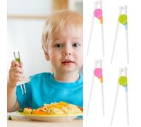 4 Pairs Kids Training Chopsticks, Kids Chopsticks Reusable Childrens Chopsticks Easy to Use Chopsticks Toddler Chopsticks Helper Kids Learner Chopsticks Left or Right Handed for Childs Beginners