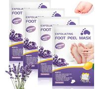 4 Pairs Lavender Exfoliating Foot Peel Mask for Hard Skin and Dead Skin, Moisturising Gel Socks for Smooth Skin, Callus Repair, Spa-Quality Foot Care for At-Home Use