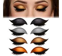 4 Pairs Lazy Eye Shadow Eyelash Patch, 2 in 1 Natural Eyeshadow and Eyelash Stickers for Eyes, Colorful Eye Makeup Stickers, for Women Daily Commuting, Dating, Party, Prom