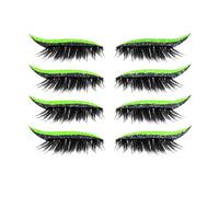 4 Pairs Lazy Eye Shadow Eyelash Patch,3D Lazy Eye Shadow Eyelashes,Eyelash Stickers Reusable, False Lashes, No Glue Required, Waterproof And Sweat-proof, Natural (Fluorescent Green)