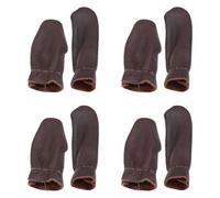 4 Pairs Leather Finger Protectors for Sewing, Embroidery, Knitting & Crochet - Comfortable Thimbles for Hand Craft, Needle Felting, and Needlework (Random Colors)