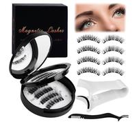 4 Pairs Magnetic Eyelashes with Applicator,No Glue Magnetic Lashes with Applicator Kit,Long Lasting Hold,Natural Look,for Beginners and Daily Wear