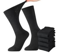 4 Pairs Men Loose Diabetic Socks, Extra Wide Black Diabetic Socks, Elastic Soft Top Sock Breathable Seamless Socks for Swollen Feet Ankles Legs