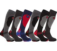 4 Pairs Mens High Performance SKI and SNOWBOARD socks, long hose thermal socks - Size UK 6-11 Special Padded for better Protection