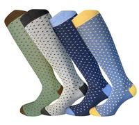 4 Pairs Men's Knee Hight Socks in Warm Cotton Made in Italy - One Size (Combination 3)