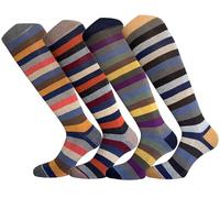 4 Pairs Men's Knee Hight Socks in Warm Cotton Made in Italy - One Size (Combination 5)