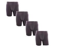 4 Pairs Men's Underwear Cotton Blend - Ultra Soft Stretch Boxer Shorts with 6" Inseam No Ride Up Design Breathable Waistband Multipack Classic Fit Trunk (Black/Charcoal/White/Beige/Navy)