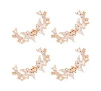 4 Pairs Metal Cheongsam Clasp Retro Chinese Shawl Collar Clip
