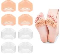 4 Pairs Metatarsal Pads,Ball of Foot Cushions Reusable Breathable and Soft Gel Forefoot Pads Foot Sleeve,Relief Pain,for Men and Women