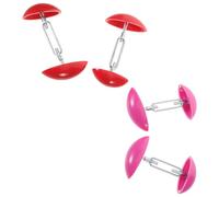 4 Pairs Mini Shoe Stretcher Adjustable Wide Feet Expander for Women | Red Aluminum ABS Build, Non Slip Design, Quick Width Adjustment for Sneakers, Work Boots