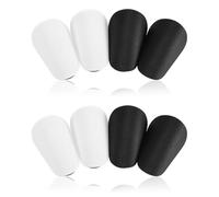 4 Pairs Mini Soccer Shin Guards, 8x5cm EVA Foam Protective Football Pads for Youth Adults Boys Girls Kids Women Men, Black White