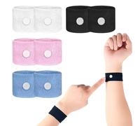 4 Pairs Nausea Bracelets Acupressure Wristbands Nausea Bracelets Sea-Sickness Bracelets for Kids Acupressure Nausea Wristband Travel Sickness Wristband Car Sickness Wristband