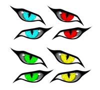 4 Pairs Of Cat-Eye Car Stickers, Creative Stickers, 3D Cat-Eye Stickers, Reflective Rearview Mirror Stickers, And Vehicle Decorations.