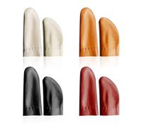 4 Pairs of Cowhide Finger Guard, Cowhide Finger Guard, Thumb and Index Finger Guard, Stab-Proof Finger Guard, Handmade DIY Hand Guard Tool