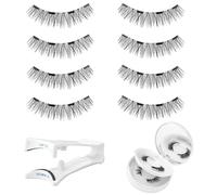 4 Pairs of Magnetic Eyelashes, Magnetic Eyelashes, with an Eyelash Holder, Easy to Use, Adapts to Different Eye Shapes, Ideal for Everyday and Special Occasions