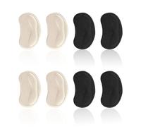 4 Pairs of Shoe Heel Stickers, Heel Protection Pads, Rebound Anti-Wear Cushions, Wide Shoe Adjustment Pads, Suitable for Leather Shoes, High Heels and Sports Shoes (Black, Apricot)