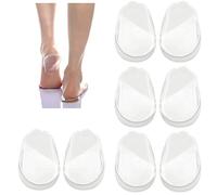 4 Pairs Orthopedic Insoles for Men and Women, Medial & Lateral Heel Wedge Silicone Shoe Inserts for Corrective Pronation, Supination, O/X Type Leg Corrective, Heel Pain (Transparent+Black)