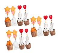 4 Pairs Pendant for Women Dangle Easter Bunny Rabbit Earrings Miss Fashion