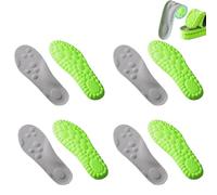 4 Pairs Plantillas Pisa Nube para Mujer Feet Plantar Fasciitis Insoles Arch Support Orthopedic Inserts (Green, 5.5-6)