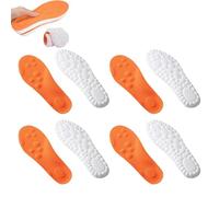 4 Pairs Plantillas Pisa Nube para Mujer Feet Plantar Fasciitis Insoles Arch Support Orthopedic Inserts (Orange, 9.5-10.5)