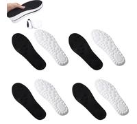 4 Pairs Plantillas Pisa Nube para Mujer Feet Plantar Fasciitis Insoles Arch Support Orthopedic Inserts (Black, 7-7.5)
