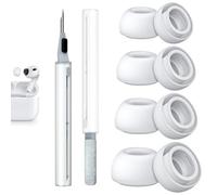 4 Pairs Replacement Ear Tips Compatible with AirPods Pro 3(2025), Soft Silicone Ear Tips for AirPods Pro 3 with Cleaning Pen,Add Foam Microparticle filling layer,Built-in Dust Guard Screen(XS/S/M/L)