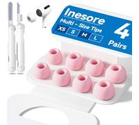 4 Pairs Replacement Ear Tips for AirPods Pro 2nd/1st Generation with Portable Storage Box,Noise Reduction Holewith & Built-in dust Guard Screen,Silicone Ear Tips for Apple AirPods Pro,4 Size-Pink