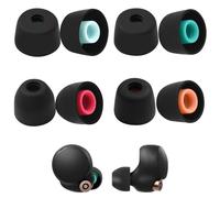 4 Pairs Replacement Silicone Earbud Tips Eartips for Sony WF-1000XM5 Wireless Earbuds, Eartips with Noise Reduction Sound Enhancement Padded Earplugs,Comfort Soft Anti Slip Ear Buds(Black)