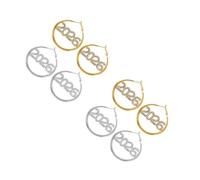 4 Pairs Rhinestone Hoop Earrings for Women, Silver Circular Clasp | Sparkly Ear Jewellery for New Year Parties, Comfortable Fit for Pierced Ears, Secure during Dancing