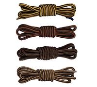 4 Pairs Round Work Boot Laces Heavy Duty, Durable Shoelaces for Hiking,Walking,Outdoor Boots and Steel Toe Cap Boots