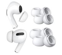 4 Pairs (S/M) Replacement Ear Tips for AirPods Pro Gen 1 & 2 by MMOBIEL - 2x S + 2x M Anti-Slip Silicone Earbuds with Noise Reduction Holes, Dust Guard, and Storage Box - Fits in Charging Case - White