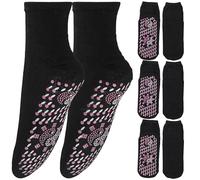 4 Pairs Self Heating Foot Socks Black Polyester Warmers for Hiking