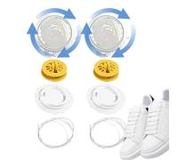 4 Pairs Shoelaces Not Tie, No Tie Elastic Shoelaces, Quick Lock Shoestrings Rotating Automatic Buckle Shoes Laces, Adjustable Rotating Metal Wire Laces, for Sneaker Shoes