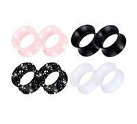 4 Pairs Silicone Ear Plugs Tunnels, Silicone Flesh Tunnels, Ear Tunnels Strectchers, Double Flared Expander, Flexible Flesh Tunnel Plugs, Expander Piercing Jewellery for Women Men 8-16MM (16mm)