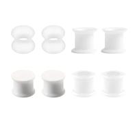 4 Pairs Silicone Flesh Tunnels, Silicone Ear Plugs Tunnels Flexible Flesh Ear Tunnel Double Flared Ear Plug Expander Ear Gauge 3/4/5/6/8/10/12/14/16/18/20mm Ear Stretcher Piercing Unisex (White, 25mm)