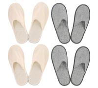 4 Pairs Simple Travel Folding Slippers Household Slippers Portable Trip Slippers