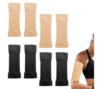 4 Pairs Slimming Arm Sleeves,Elastic Compression Arm Sleeves,Fitness arm shapers,Slimming Arm Shaper Massager Arm Belt Compression Slimming Arm Shapers Arms Sleeve for Women (Black and Beige)
