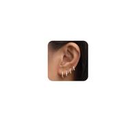 4 Pairs Small Silver Hoop Earrings Set for Women, Sterling Silver Tiny Lightweight Cubic Zirconia Cuff Huggie Earrings Cartilage Earring Piercing Jewelry for Women Girls 9mm/11mm/14mm/16mm