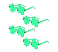 4 Pairs St. Patricks Day Glasses, Irish Green Four Leaf Shamrock Glasses Eyeglasses for Saint Patricks Day Party Props Favours, Saint Paddy Day Novelty Accessories for Men, Women Outfits