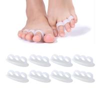4 Pairs Toe Separators & Toe Spacers, Silicone Bunion Toe Corrector for Women/Men, Toe Stretcher for Plantar Fasciitis, Toe Spreaders for Overlapping Toes, Relief Restore Feet