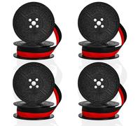 4 Pairs Typewriter Ribbon,Twin Spool Typewriter Ink Ribbon Replacement Pack for Manual Typewriters Compatible with Smith Corona,Royal, Brother, Other Manual Typewriters Black-Red