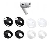 4 Pairs Ultra-Premium Anti-Slip Silicone Ear Tips | Ultra-Slim | Secure Fit | Super Comfort | Replacement Eartips for AirPods Pro 3rd Gen (2025) - Fit in Charging Case
