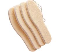 4 Pairs Unisex Winter Alpaca Wool Insoles Self Heated Thermal Shoe Pads Sports Running Warm Plush Thickening Boots Inserts Paddings(Black,35-36)