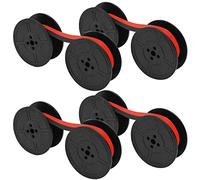 4 Pairs Universal Typewriter Ribbon Twin Spool Replacement Pack Compatible with Most Typewriter Black-Red